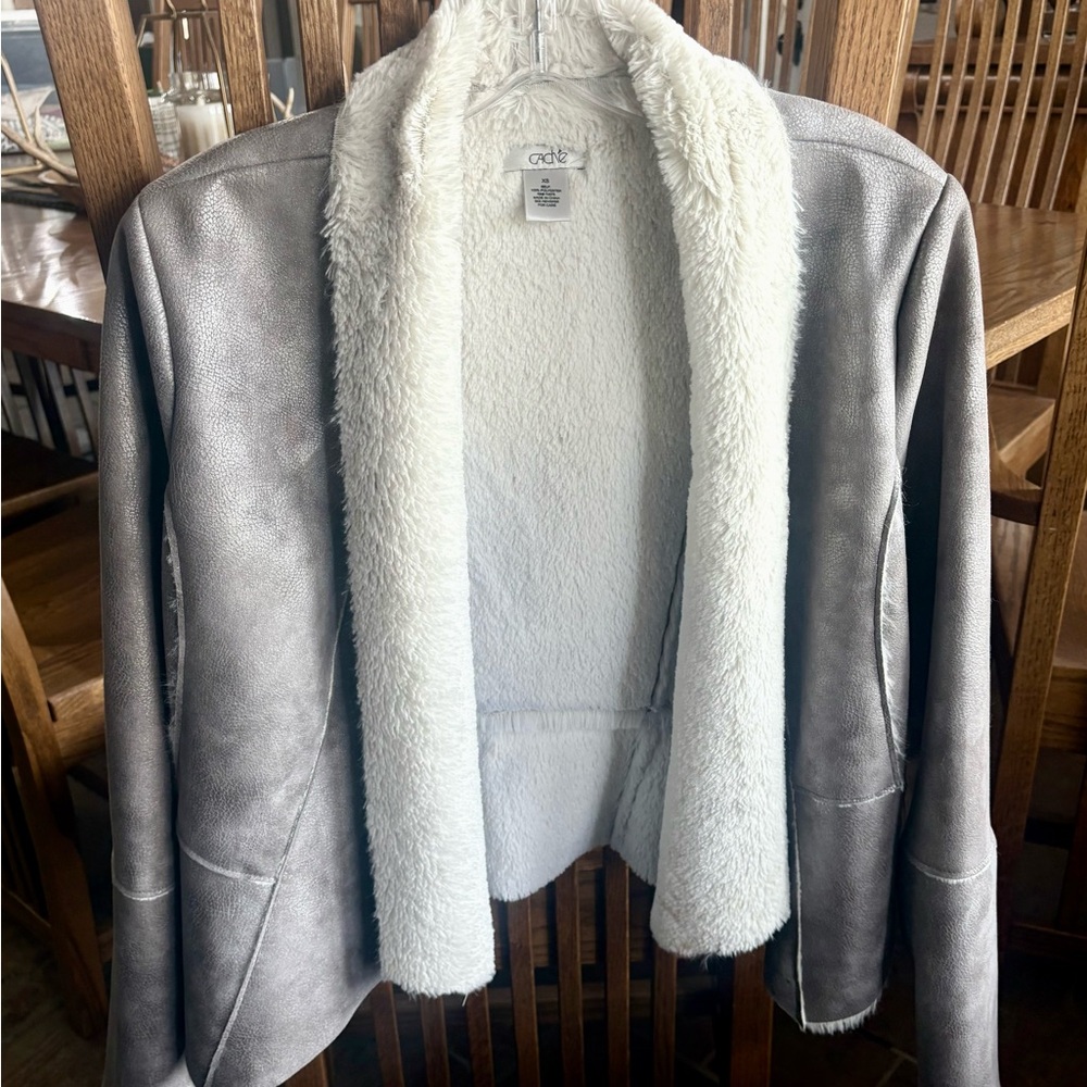 Cache  Gray Teddy Jacket with Cream Lining